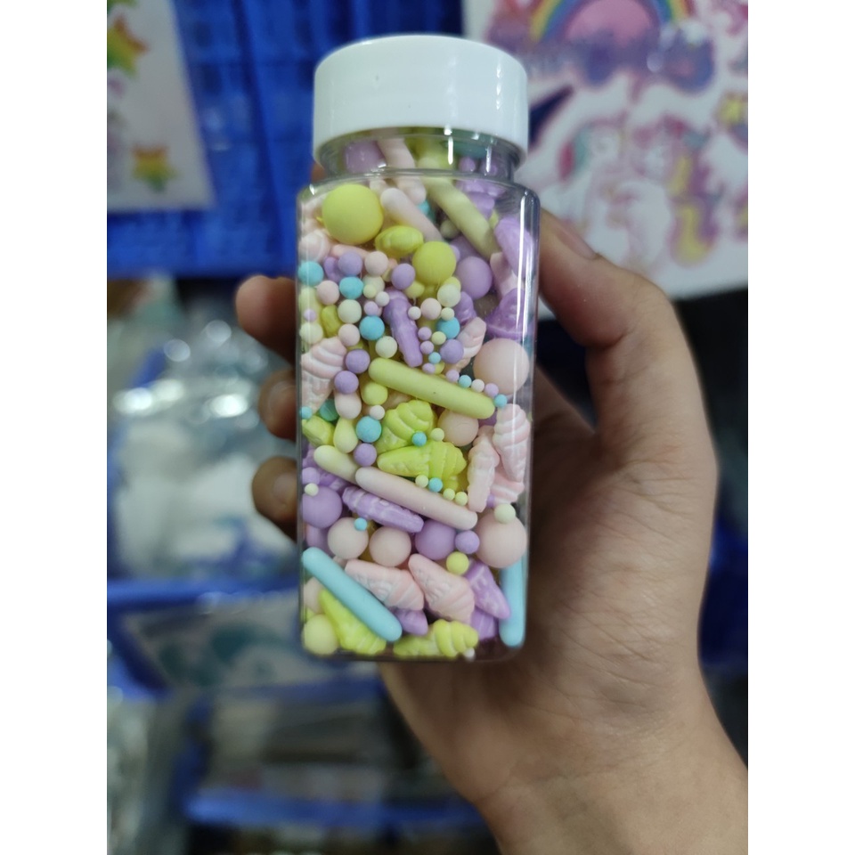 Cốm đường trang trí bánh sắc màu