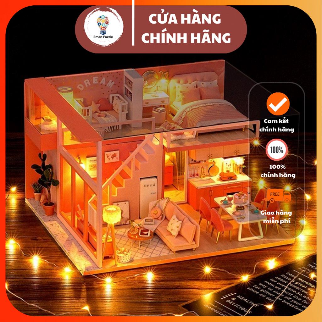 Mô Hình Nhà gỗ DIY - Pink House Mô Hình Lắp Ráp 3D Mô Hình Trang Trí Mô Hình Decor Cao Cấp Mô Hình Quà Tặng
