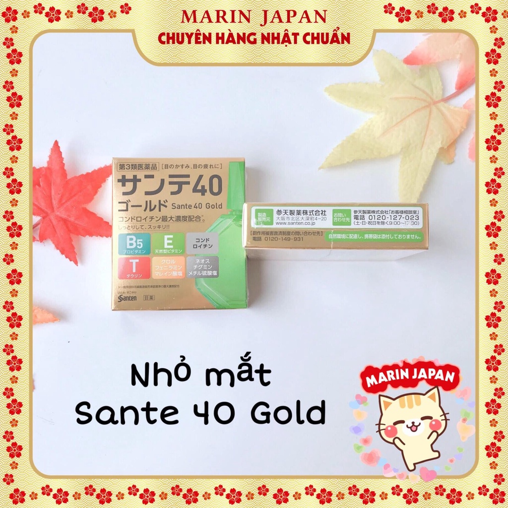 Nước nhỏ mắt Sante 40 Plus , Cool, Gold cao cấp Nhật Bản