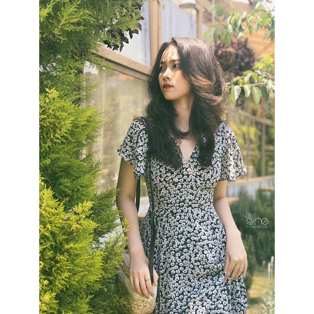 Alex Dress- Đầm hoa maxi cổ V tay tiên - SDX80 | BigBuy360 - bigbuy360.vn