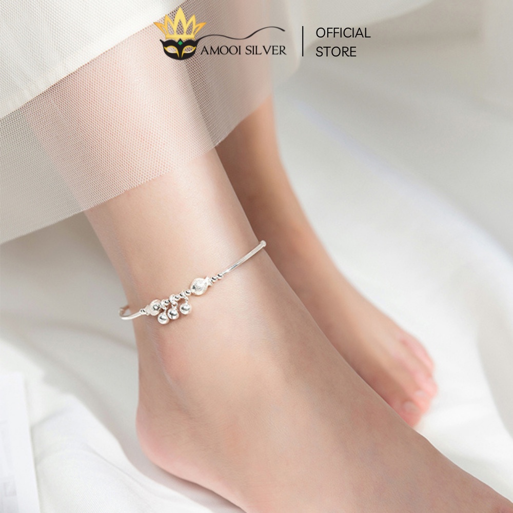 Kiềng Chân Bạc S925 Mẫu Đôi Cá Chiêu Tài Có Lắc Chuông - Amooi Silver AC42