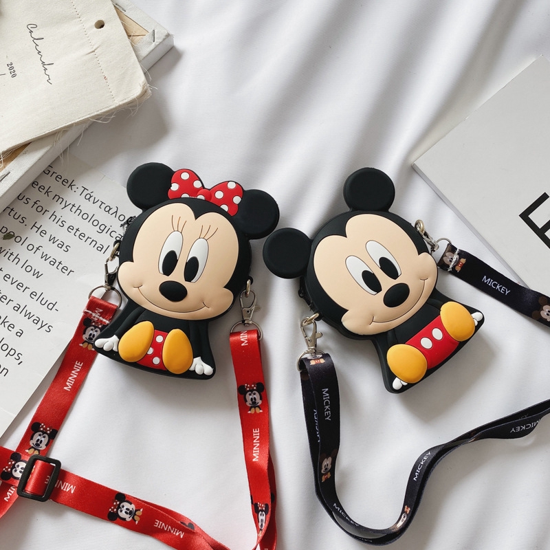 Túi Đeo Chéo Họa Tiết Chuột Mickey Minnie Đáng Yêu Cho Bé Gái