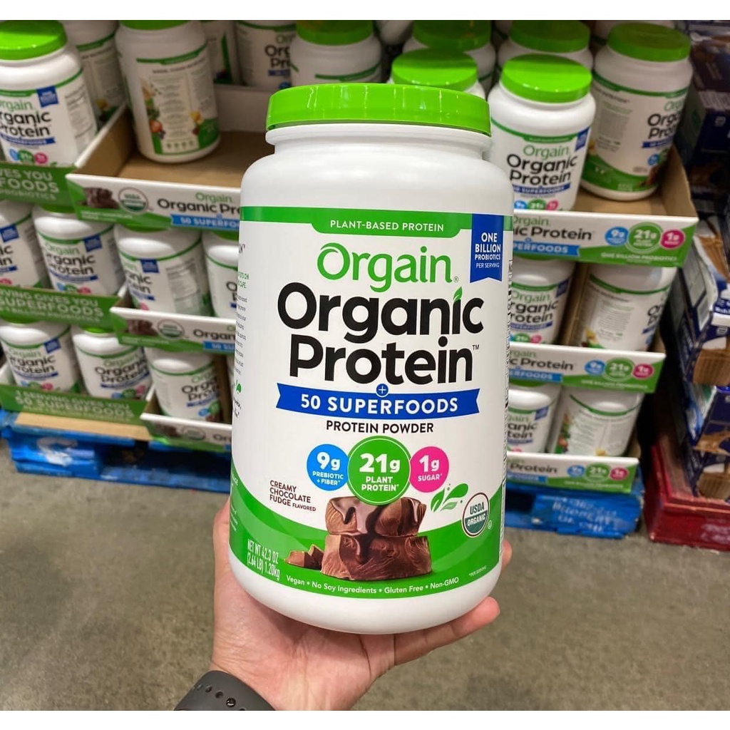 Bột Protein hữu cơ Orgain Organic Protein - Hộp 1,22kg - EDS