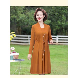 Đầm trung niên mùa thu cho mẹ Q01
