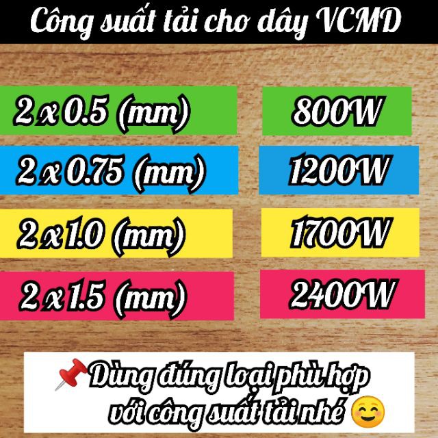 [Bán lẻ theo 1 mét] Dây điện đôi mềm VCMD CADIVI® / 2x0.5 - 2x0.75 - 2x1.0 - 2x1.5 (mm) Too Simple