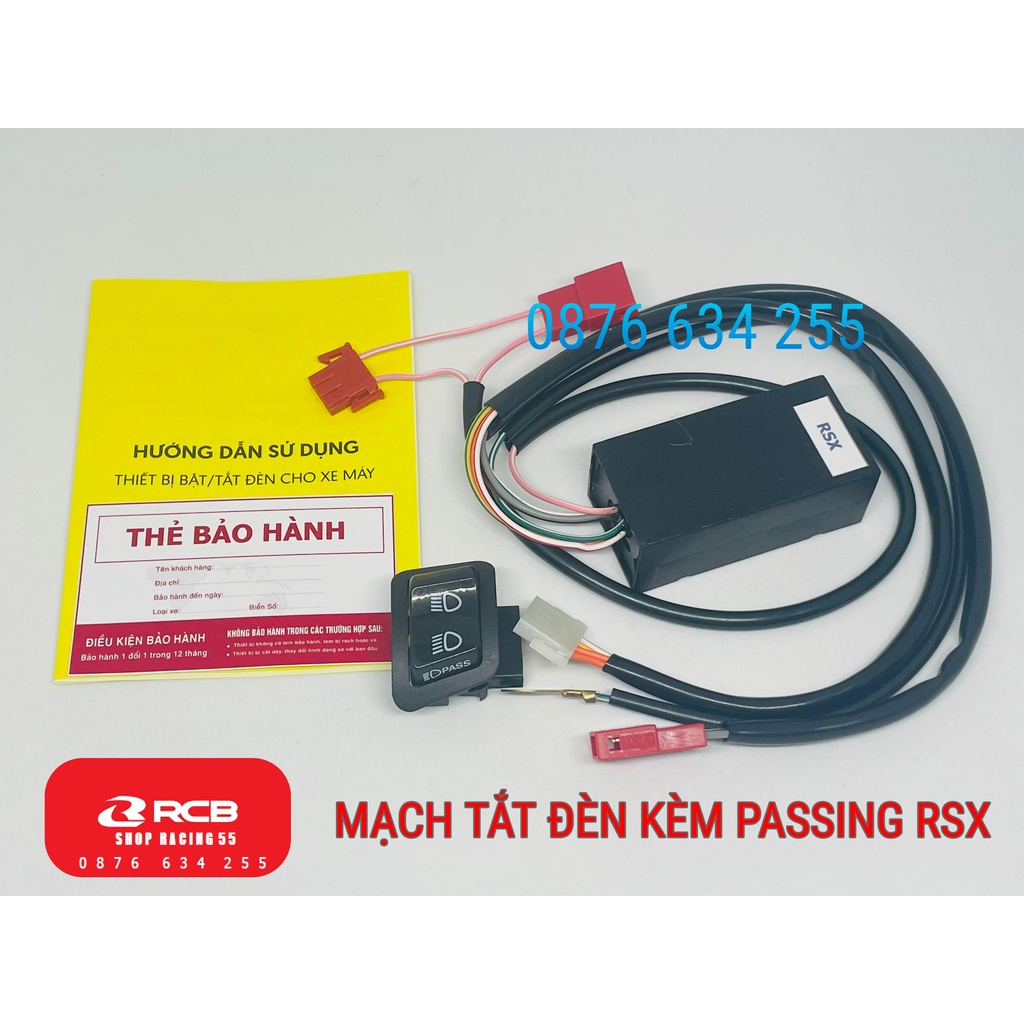 Bộ mạch tắt đèn xe Wave Alpha -RSX - Blade đời mới. Tích Hợp Passing - BH 1 năm