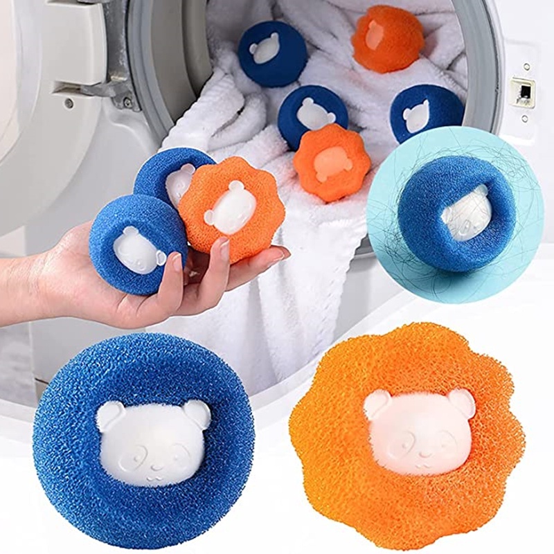 1 Bóng Xốp Hỗ Trợ Loại Bỏ Tóc Chống Xoắn Bẩn Tiện Dụng Cho Máy Giặt