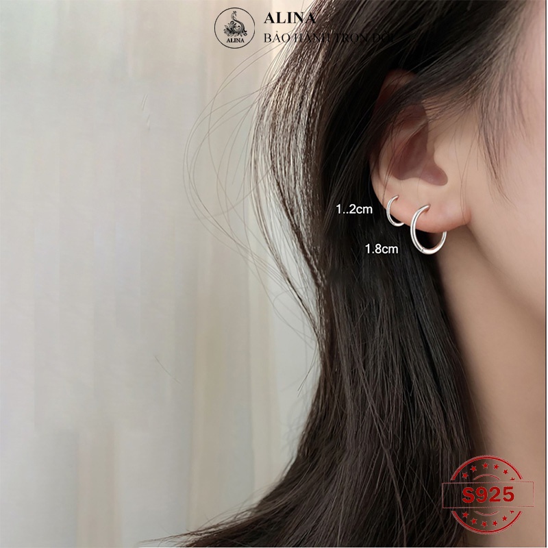 Khuyên Tròn Bạc Ta Dày Giá Tốt Nam Nữ Khoen Trơn Cá Tính Nhiều Size