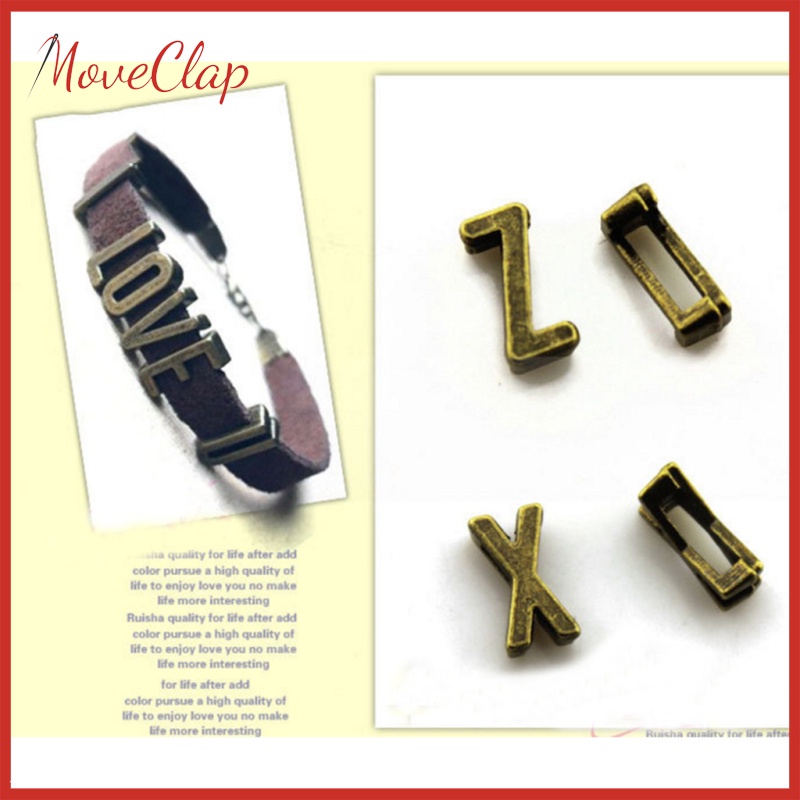 [In stock] 52x A-Z Alphabet Letters Shape Charms Beads Pendants for DIY Bracelet Bangle