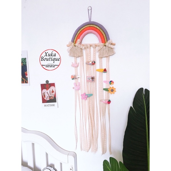 Phụ Kiện Treo Kẹp Tóc Cho Bé Hình Cầu Vồng Màu Sắc Đẹp Mắt Thích Hợp Trang Trí Phòng Bé Gái