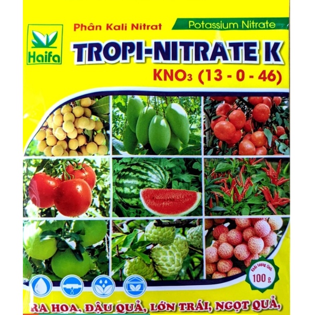 Phân bón KNO3 100g (13-0-46), Kali trắng, thúc ủ mầm hoa, to quả, lớn củ bóng quả, ngọt quả