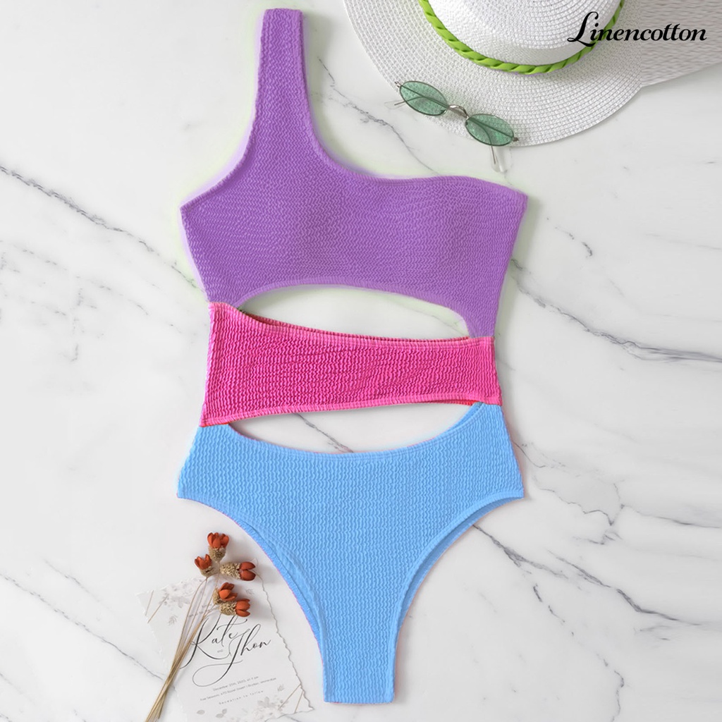 Bộ Bikini Một Mảnh Phối Màu Tương Phản Thời Trang Quyến Rũ Cho Nữ