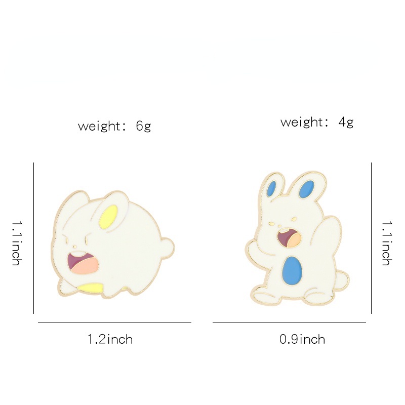 Ghim cài áo MISS ZOE hình thỏ nổi giận hoạt hình thời trang dễ thương