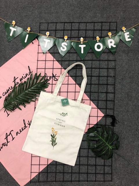 Túi tote ulzzang spring and summer (có sẵn, hình thật)