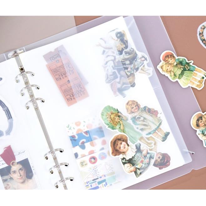 Bìa sổ còng binder KOLANO bìa còng 6 lỗ A5 A6 kiêm túi đựng 2 ngăn có nắp SN-001343