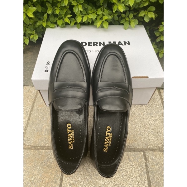 Penny Loafer Công Sở Da Bò Đế Cao Su Đúc BH 12 Tháng