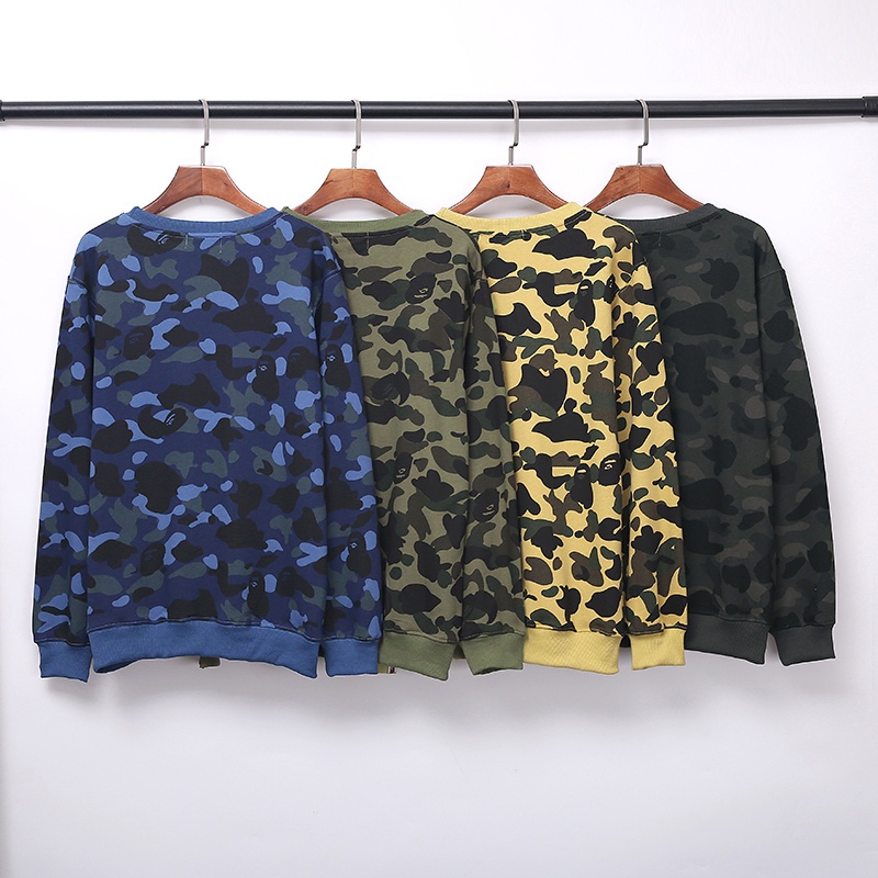 Áo Sweater A Bathing Ape Camo, Sweater Bape 4 màu Camo, Chất liệu Cotton Nỉ da cá BapeVN