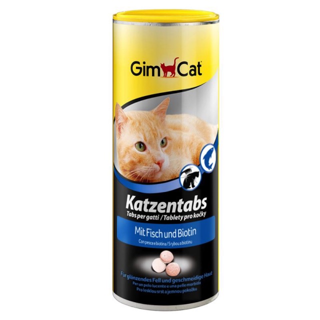 Viên Dưỡng Lông cho mèo Gimcat KATZENTABS Fish & Biotin - Gói 1 và 10 Viên