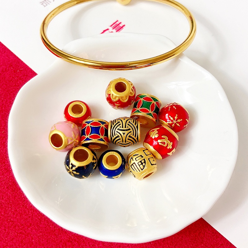 Chuỗi Hạt Màu Vàng Đồng Bằng Gỗ Dùng Làm Vòng Tay diy