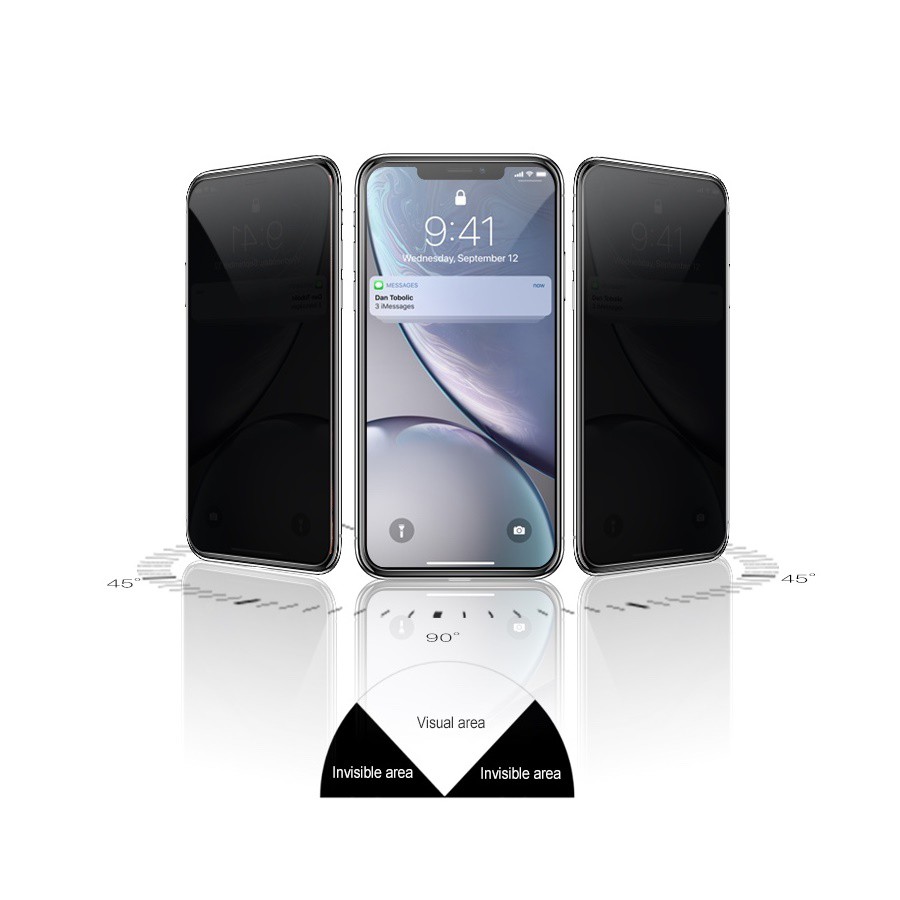 Kính cường lực chống nhìn trộm Mipow HD(2.7D) Premium cho I.phone ĐỦ DÒNG