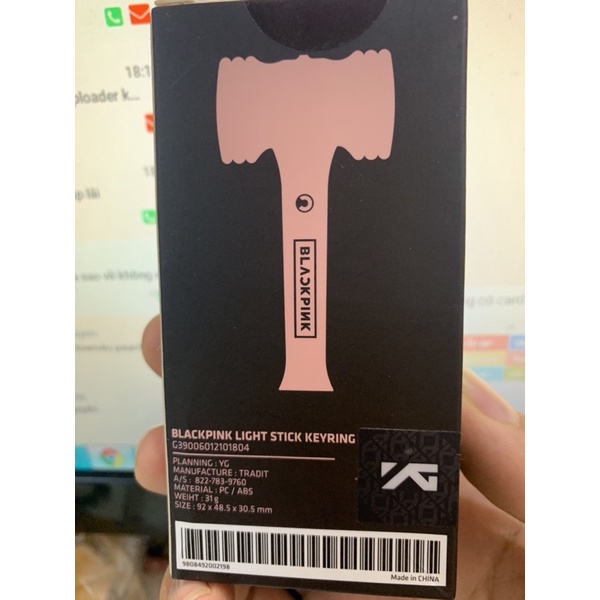 Keyring Lightstick Blackpink hàng OFFICIAL chính hãng (móc khoá gậy cổ vũ mini)