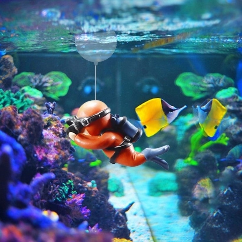 Trang trí bể cá Hồ cá mô phỏng thợ lặn 1pc nổi Thợ Lặn Bể Cá Đồ Đồ Trang Trí Bể Cá Thủ Công Hình Tôn Ngộ Không