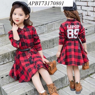 Váy kẻ caro cho bé