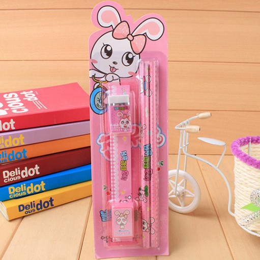 Bộ dụng cụ học tập 5 món giá rẻ dễ thương cute đồ dùng học sinh đẹp cho bé NATO BHT04