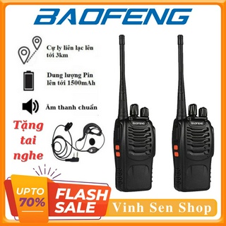 Bộ đàm Baofeng BF-888S, bộ đàm 2 chiều, 16 kênh tần số, cự ly từ 3km đến 5km, cầm tay dễ dàng, có đèn, âm thanh tốt