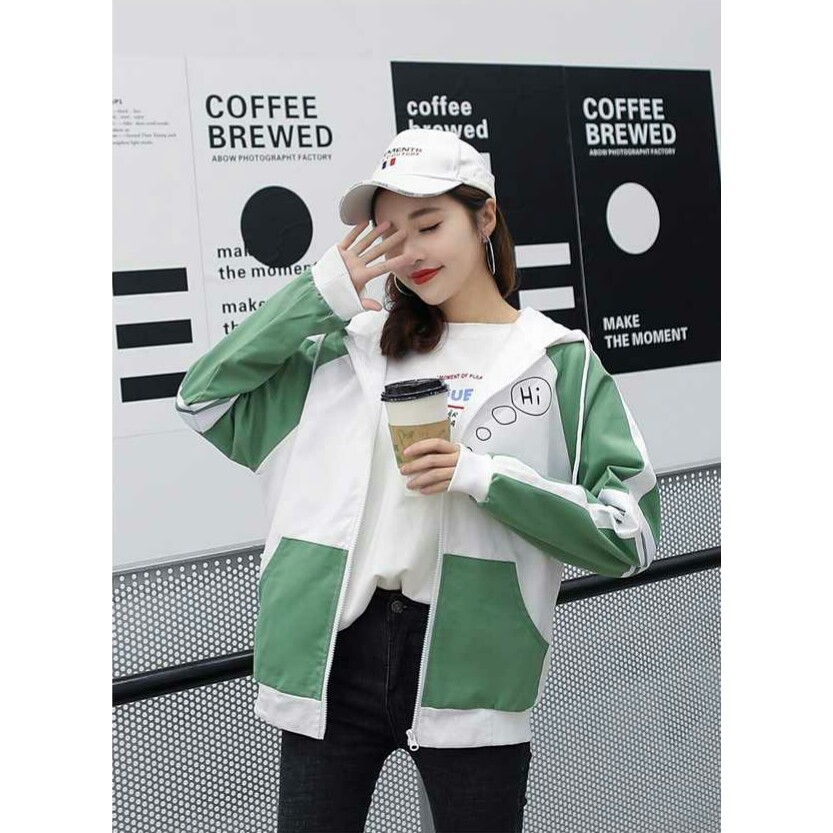 Áo khoác chống nắng nữ dù 2 lớp phối sọc tay Then Talk dễ thương DTP08 - MUA NGAY