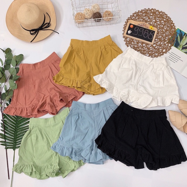 Quần short lai bèo ngắn nhiều màu Lovi