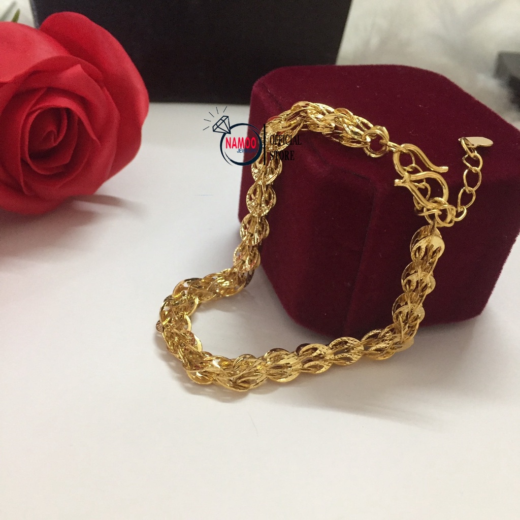 Lắc Tay Long Phụng Vàng Mạ Nữ L251 V251 Dây CHuyền Mạ Vàng  24k Cao Cấp, Set Lắc Phụng Và Dây Phụng Namoo Jewelry