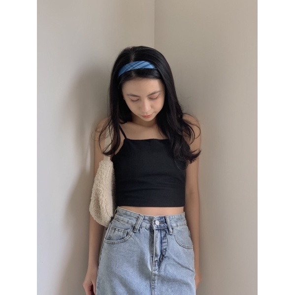 Áo 2 dây nữ đen trắng basic crotop AP517 LOLLIE STUDIO