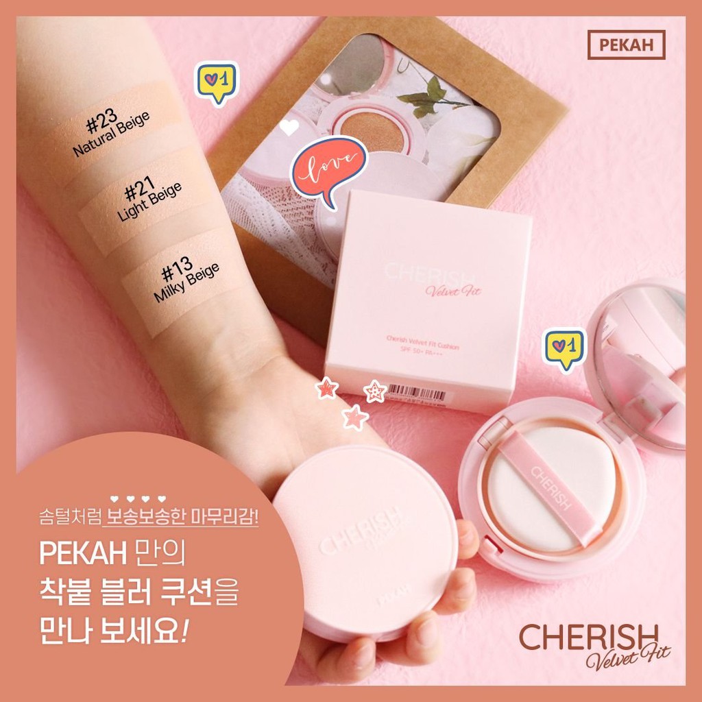 [Mã BMLT30 giảm đến 30K đơn 299K] Phấn Nước Che Khuyết Điểm Và Làm Mịn Da PEKAH Cherish Velvet Fit Cushion 14g