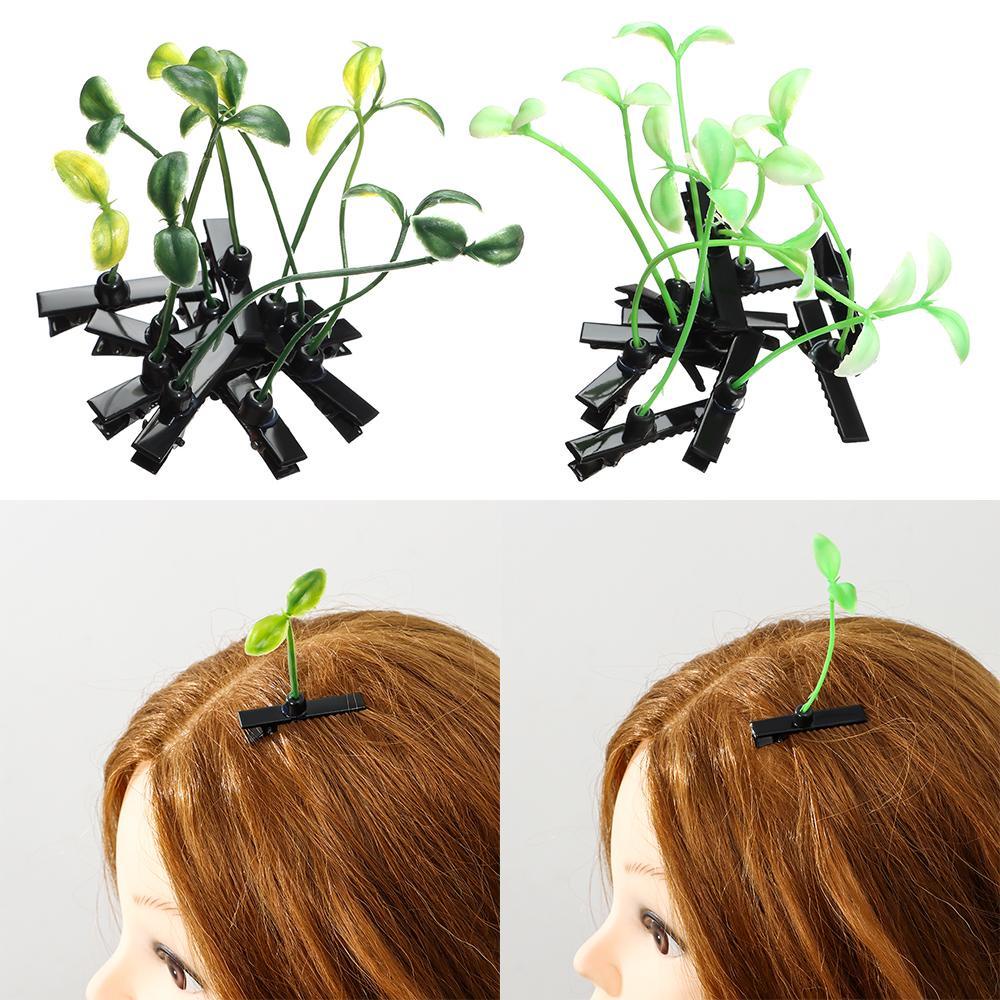 Bộ 10 Kẹp Tóc Trang Trí Mini Hình Cây Mầm Cho Trẻ Em
