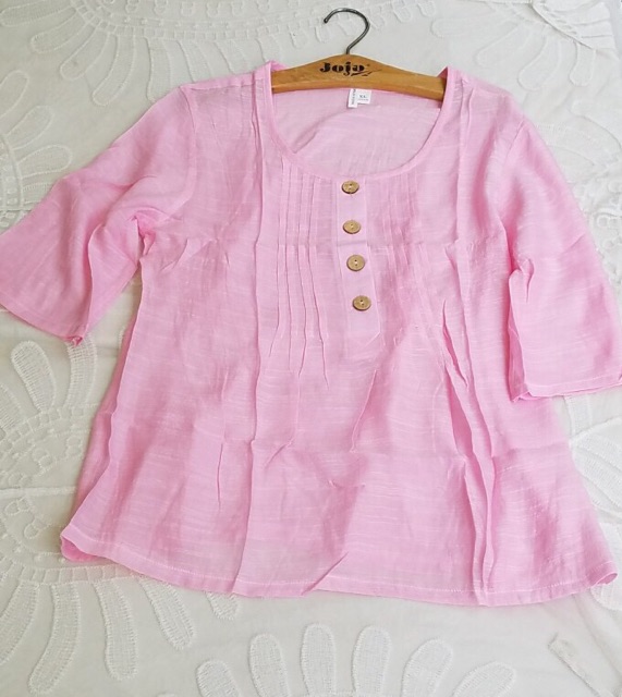 Áo Nữ Chít Li Trước Dáng Rộng Vải Xô Cotton Tay Lỡ Mỏng Mát Phong Cách Âu Mỹ Hàn Size XL-4XL