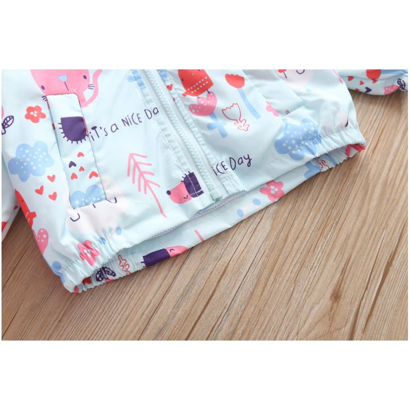 Áo khoác mèo xanh cho bé mặc ngoài trời ALICEKIDS - áo khoác chống nắng lớp lót cotton thoáng mát cho trẻ từ 10-35kg