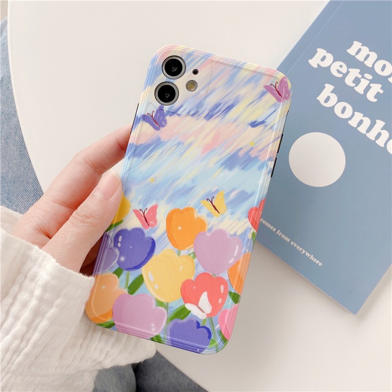 Ốp iphone - Ốp lưng imd new hoa tulip sơn dầu 6/6s/6plus/6splus/7/8/7plus/8plus/x/xs/xsmax/11/11promax-CASE STORE | BigBuy360 - bigbuy360.vn