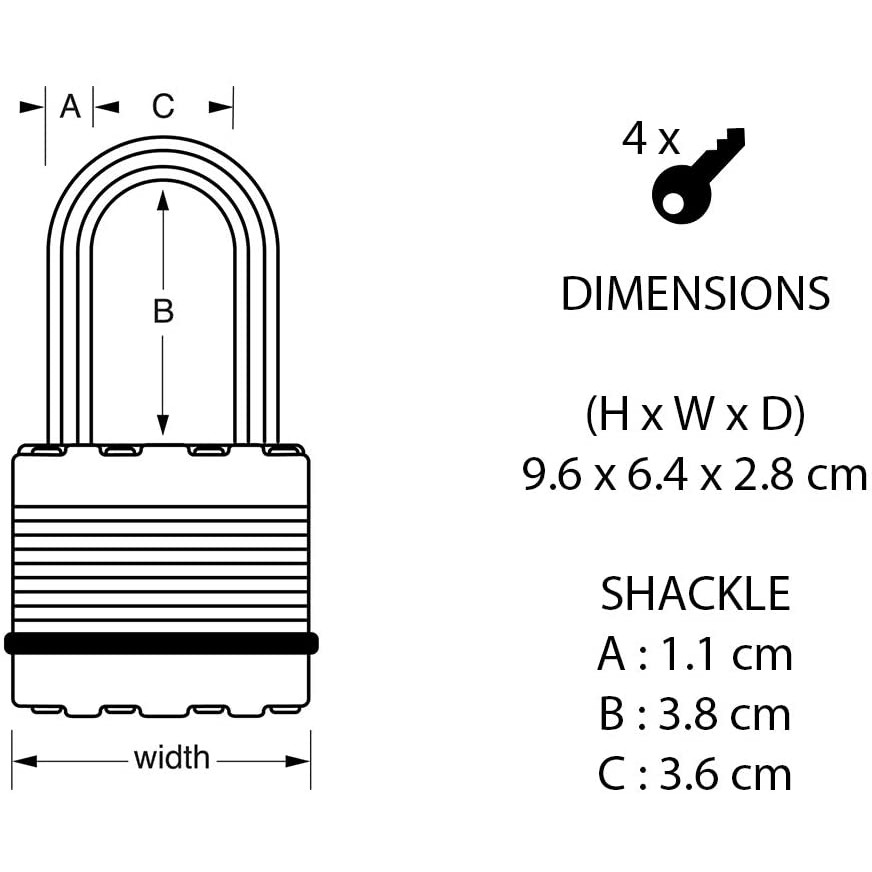 [KHOÁ CHỐNG CẮT] Ổ Khóa Master Lock 50mm - 60mm Chống Trộm🔥100% Chính Hãng🔥M5BD - M15BEURDLF