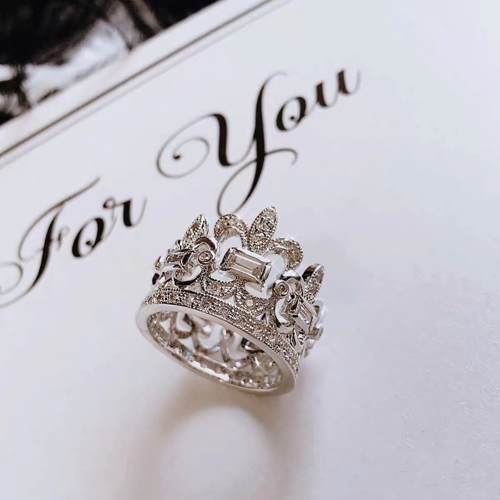 Nhẫn hình vương miện cao cấp sang trọng phong cách cá tính làm quà tặng cho nữ