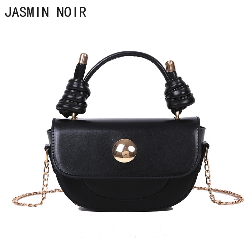 Túi Đeo Vai JASMIN NOIR Dáng Vuông Cỡ Nhỏ Phối Chuỗi Xích Thời Trang Vintage Cho Nữ