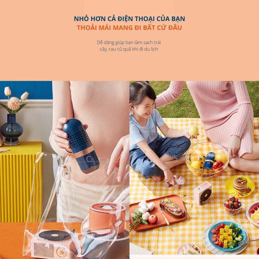 Máy khử trùng hoa quả xiaomi tiệt trùng rau quả khử khuẩn thực phẩm tự động loại bảo hóa chất độc hại