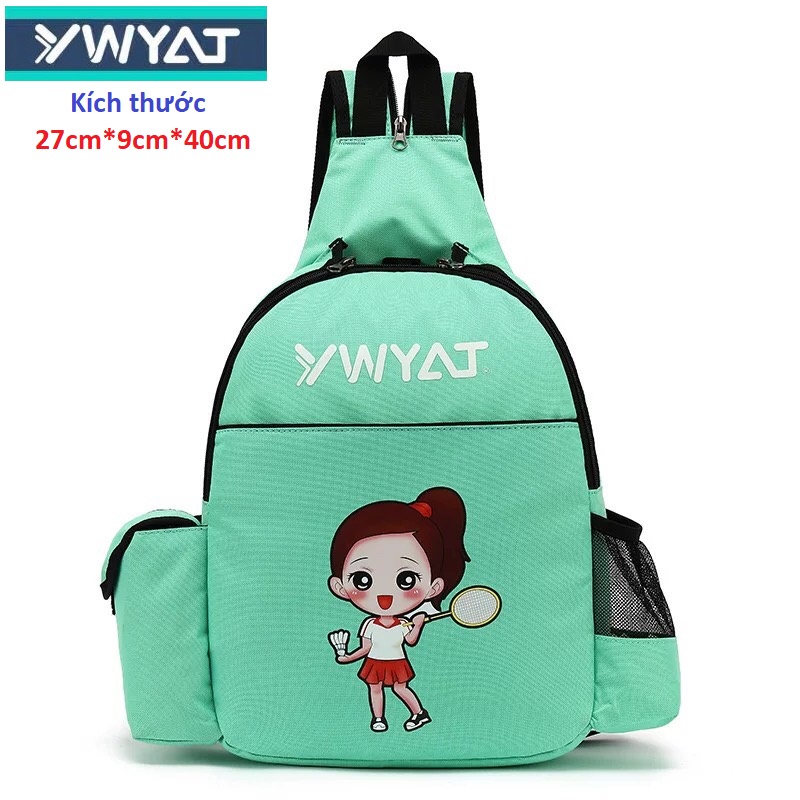 Balo cầu lông Ywyat F-105 xanh lơ nữ tính, nhiều ngăn tiện lợi, vải chống nước
