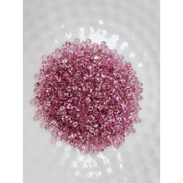 1.8mm. Carat mài vuông tròn Tourmaline màu hồng