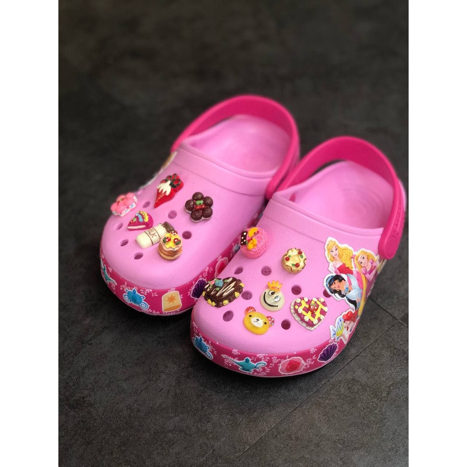 FDP - Giày Dép Crosband FunLab Disney Princess Chính Hãng Size 24 Đến 35 - Tặng 6 Jibbizt - Sấu Vui Vẻ