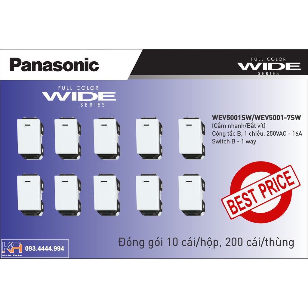 10 Công tắc Panasonic hạt lớn ( 10 hạt/ hộp - Hàng chính hãng)