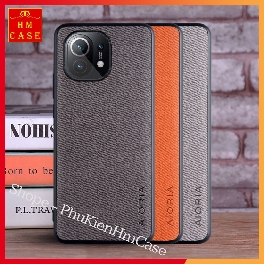 Ốp lưng AIORIA Xiaomi Mi 11 / Mi 11 Pro / Mi 11 Ultra / Mi 11 Lite NE , Viền silicon, Mặt lưng da Pu