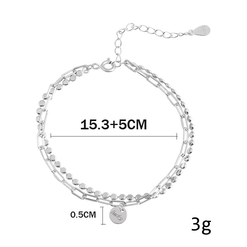 Vòng tay hai lớp mặt hình học phong cách Hàn Quốc dễ phối đồ