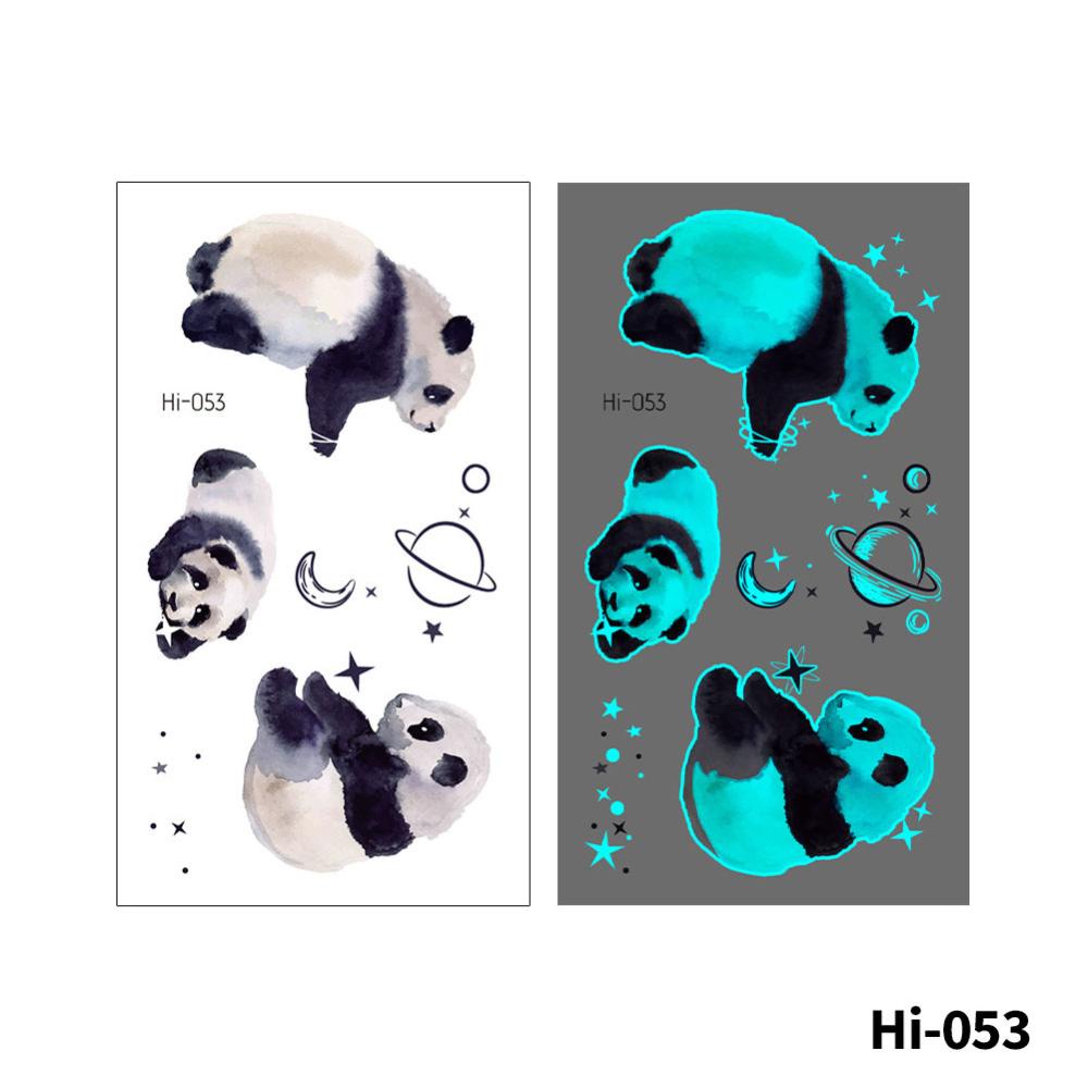 Miếng Dán Hình Xăm Chống Thấm Nước Họa Tiết Động Vật Dễ Thương Màu Xanh Dương Dạ Quang Q2Z1