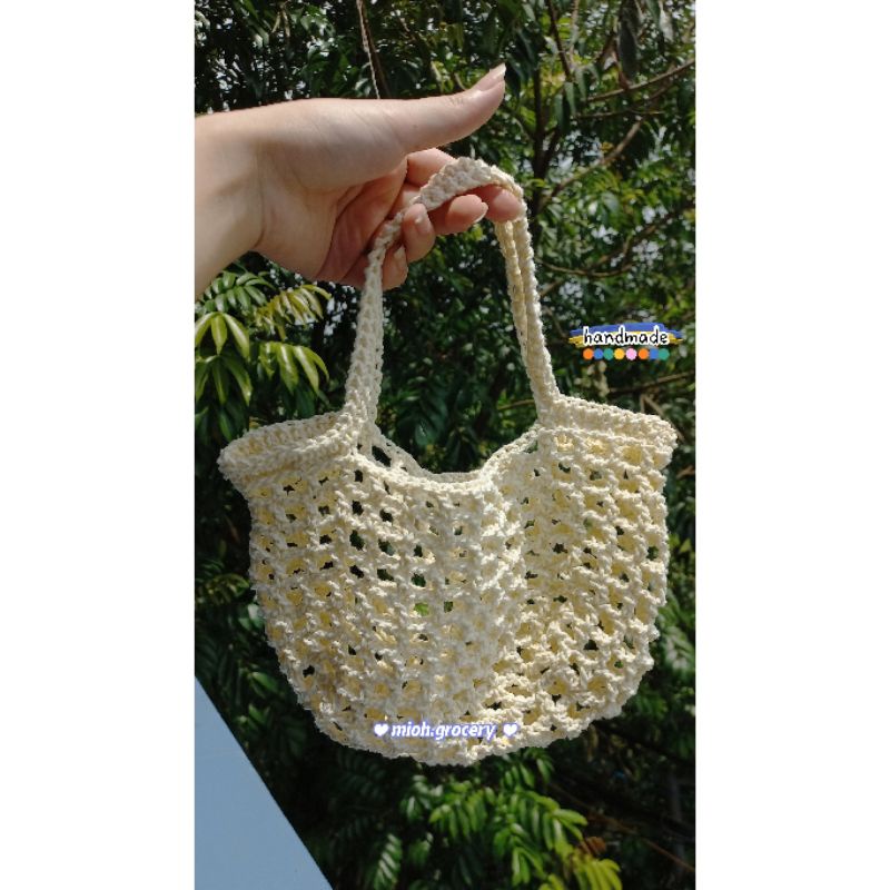 Túi đi biển handmade, mini du lịch, thời trang kiểu Hàn Quốc đi chơi, len đan móc